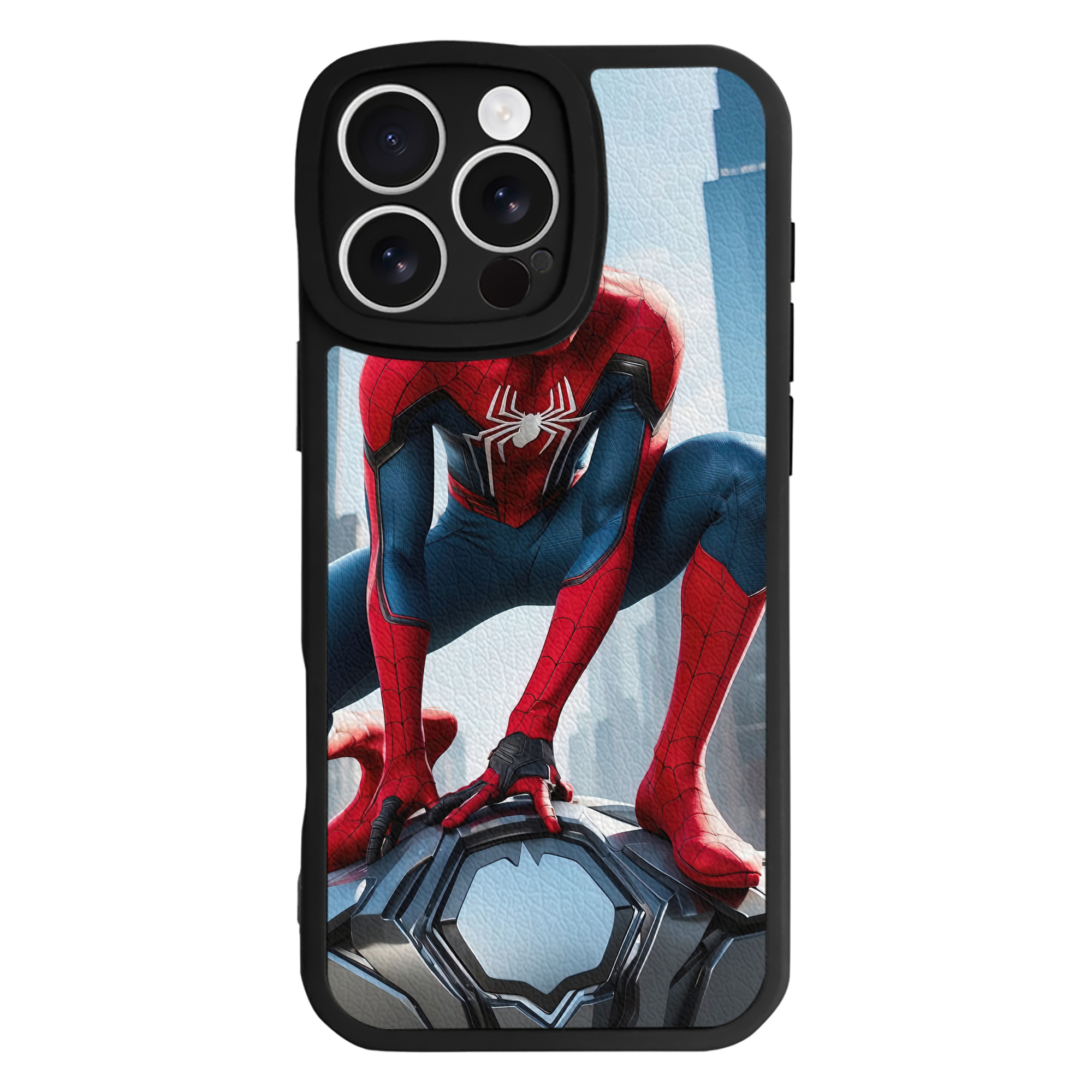 Spider Man スパイダーマン 【iPhone 16シリーズ対応】シリコンスマホケース（レザー調） 材質：シリコン